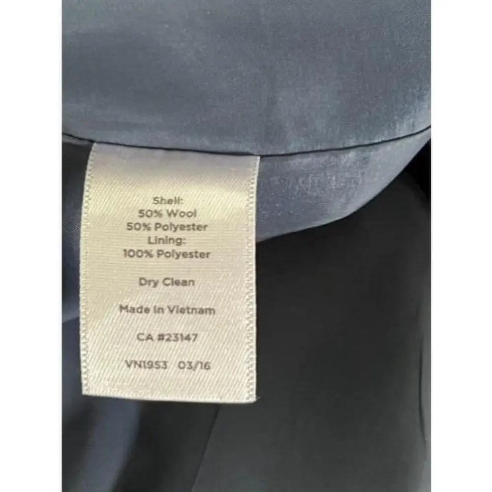 Talbots Navy Dot Wool Notched Collar Blazer Size 8 - Picture 7 of 9